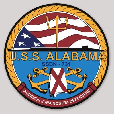 Officially Licensed Uss Alabama Ssbn-731 Audemus Jura Nostra Defendere Sticker 1
