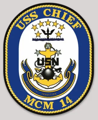 Officially Licensed Uss Chief Mcm-14 Honor Tradition Valor Sticker 1