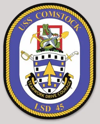 Officially Licensed Uss Comstock Lsd-45 Sticker 1