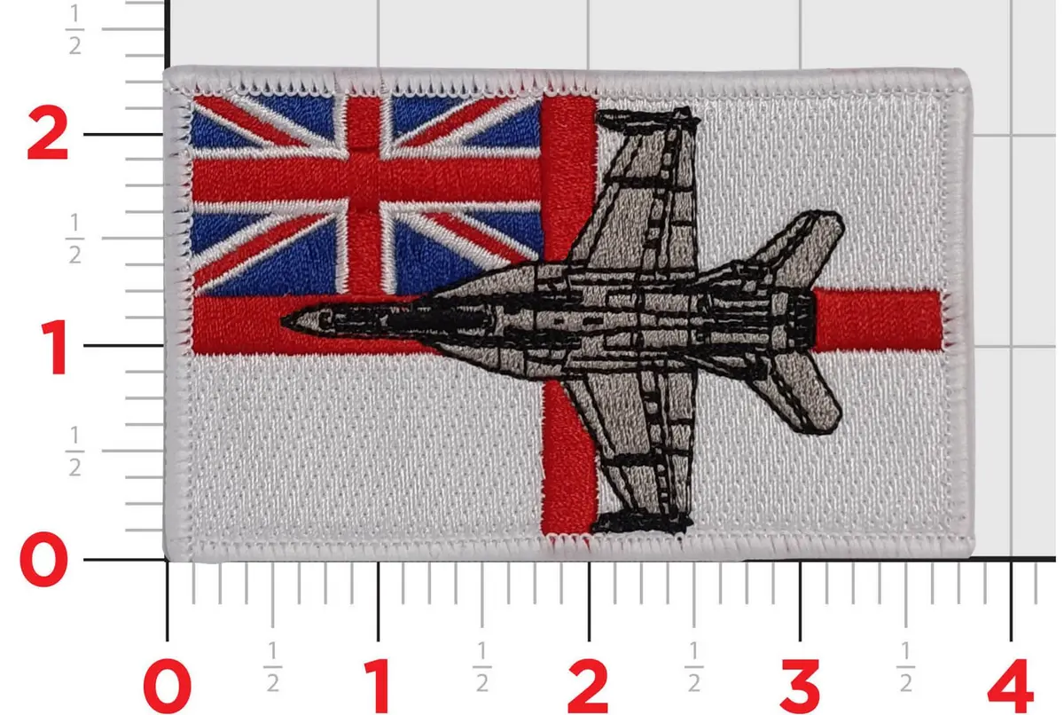 Official British Royal Navy Ensign With F-18 Super Hornet Patch 1