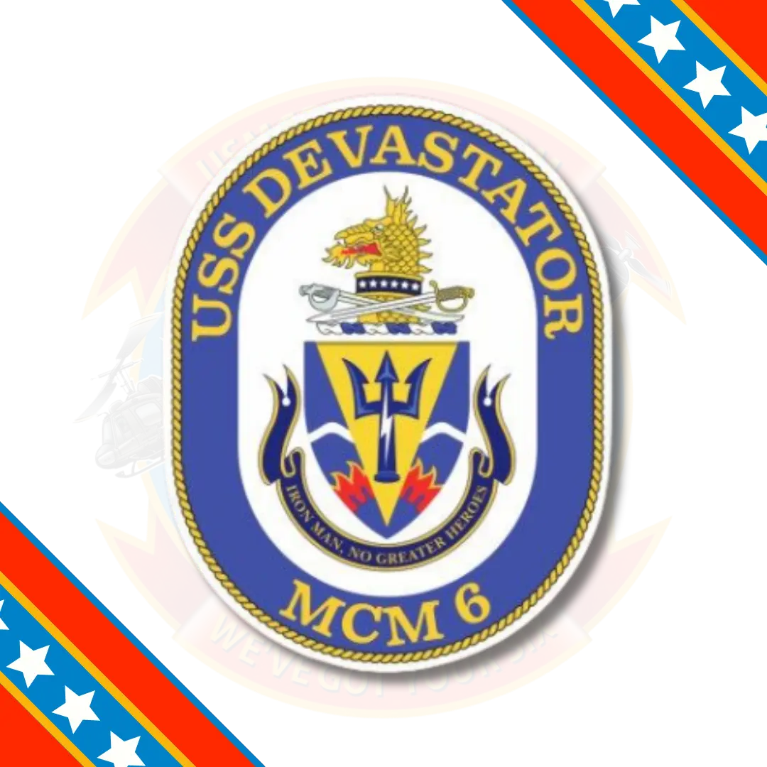 Officially Licensed Us Navy Uss Devastator Mcm-6 Sticker 1