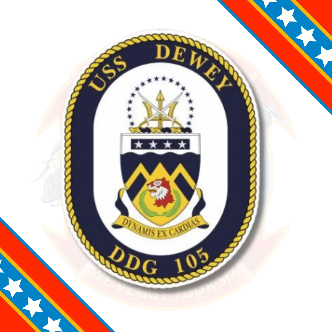 Officially Licensed Us Navy Uss Dewey Ddg-105 Sticker 1