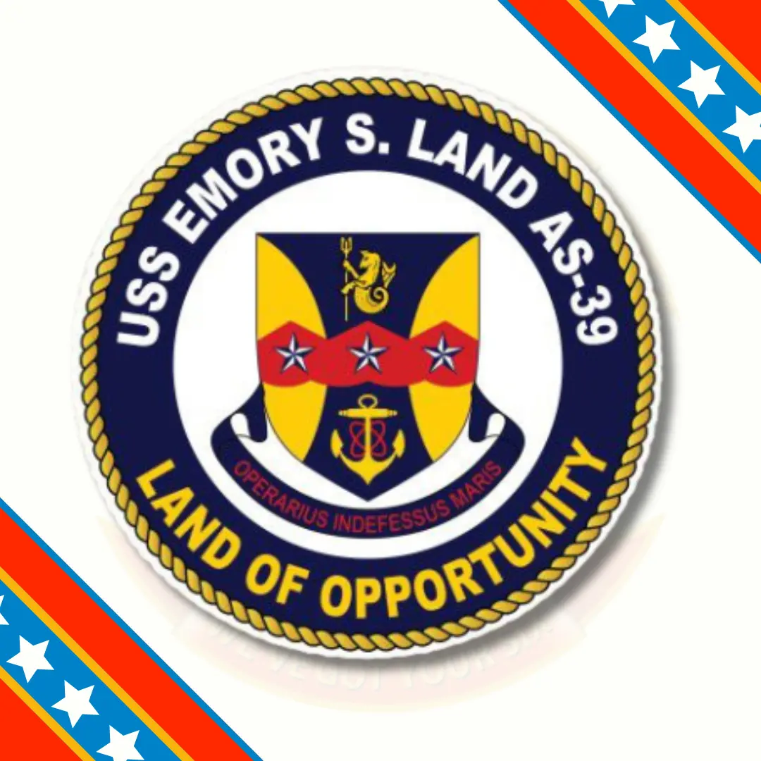 Officially Licensed Us Navy Uss Emory S. Land As-39 Sticker (Land) 1