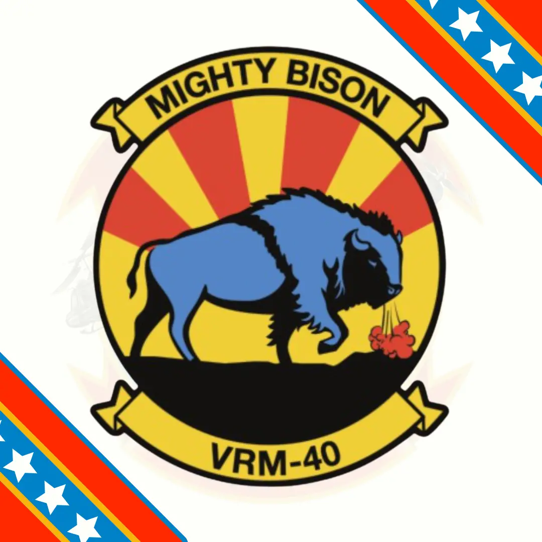 Officially Licensed Us Navy Vrm-40 Mighty Bisons Squadron Sticker 1