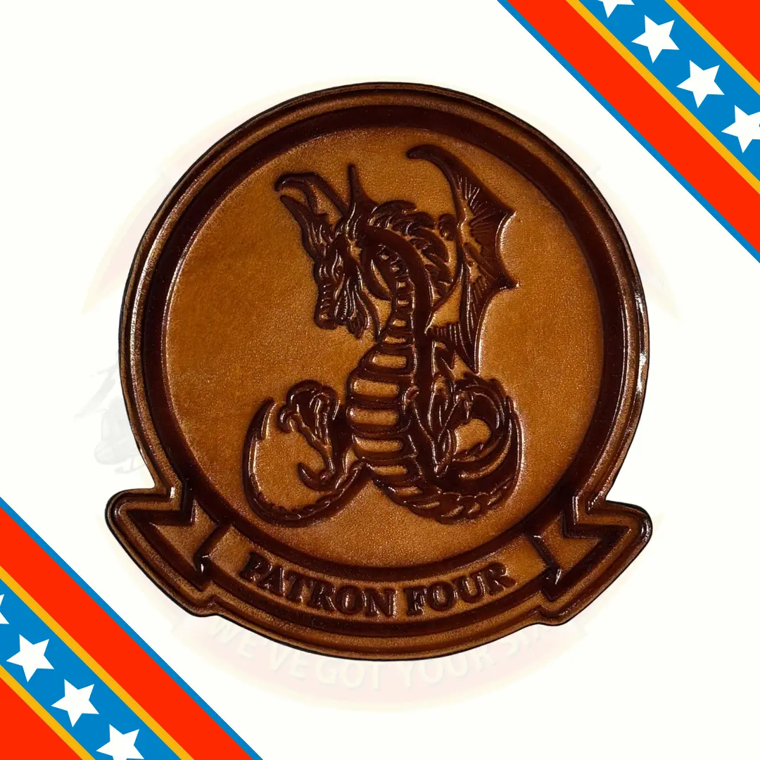 Officially Licensed Us Navy Vp-4 Skinny Dragons Leather Squadron Patch 2