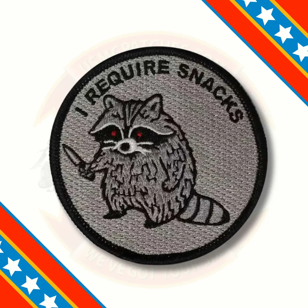 I Require Snacks Raccoon Patch 1