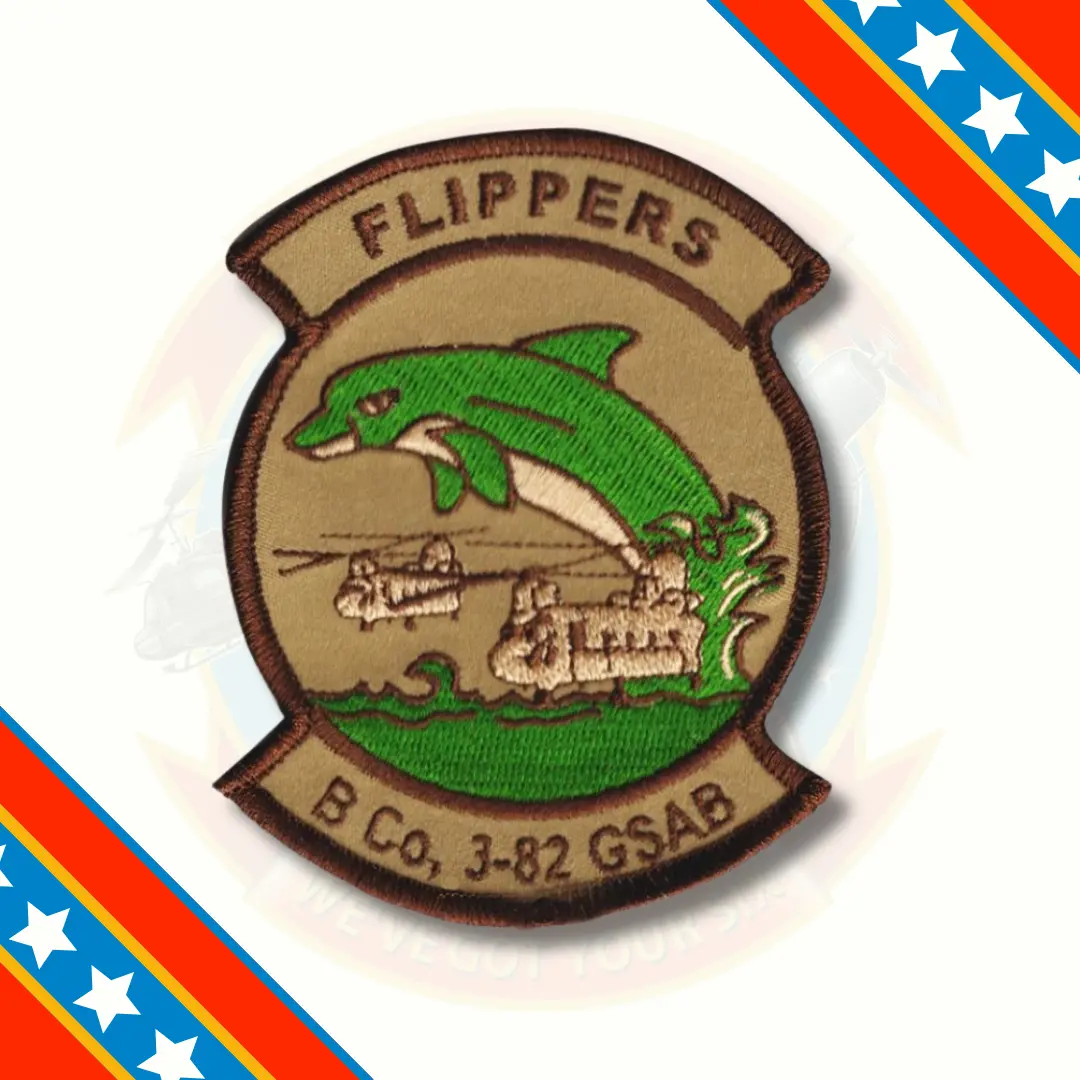Official Us Army B Co 3-82 Gsab Flippers Patch 1