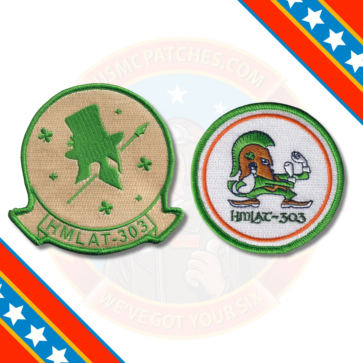 Official Hmlat-303 St Patricks Day Command And Shoulder Patches 1
