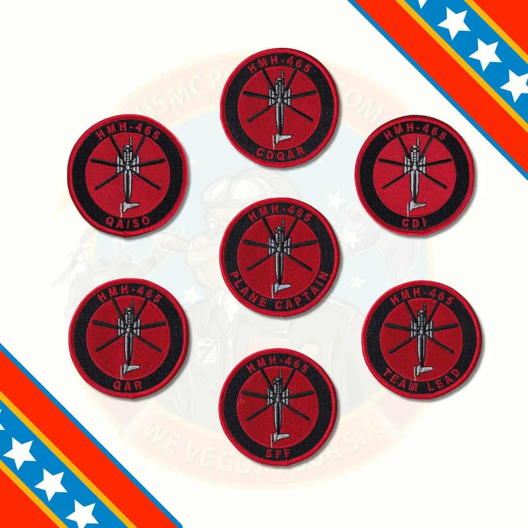 Official Hmh-465 Warhorse Ch-53 Flightline Qual Patches 1