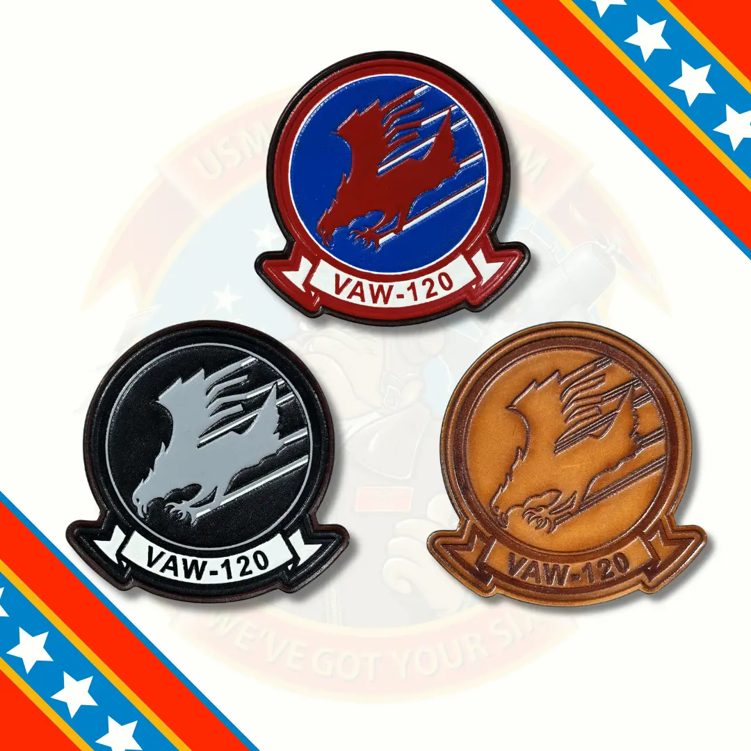 Officially Licensed Us Navy Vaw-120 Greyhawks Leather Patch 1