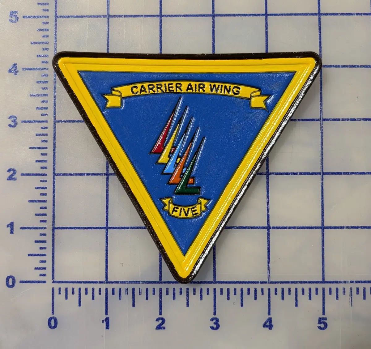 Officially Licensed Carrier Air Wing Cvw-5 Hand Painted Leather Patch 1
