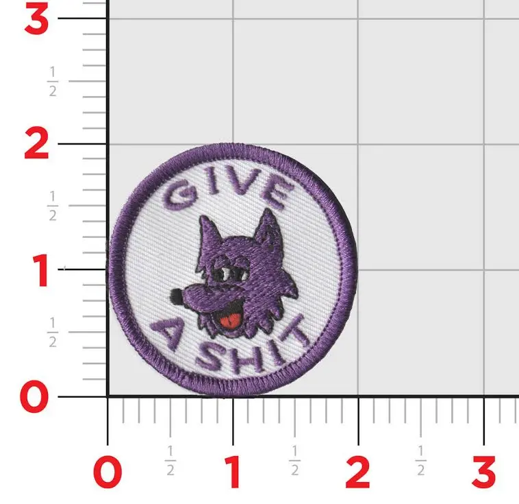 Official Purple Foxes "Give A Shit" Embroidery Small Patch 1