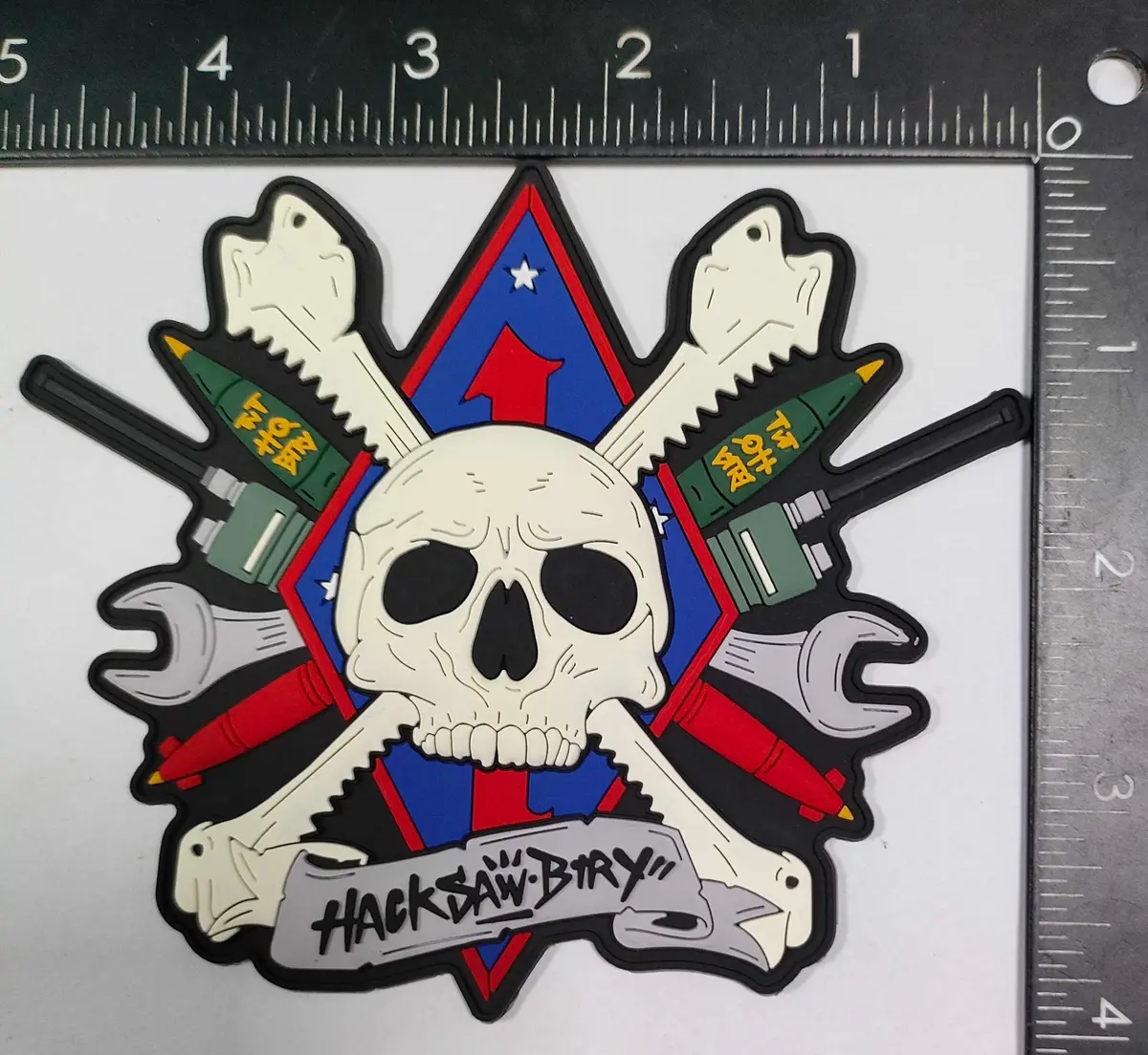 Official 1St Battalion 11Th Marines Hacksaw Battery Pvc Patch 1