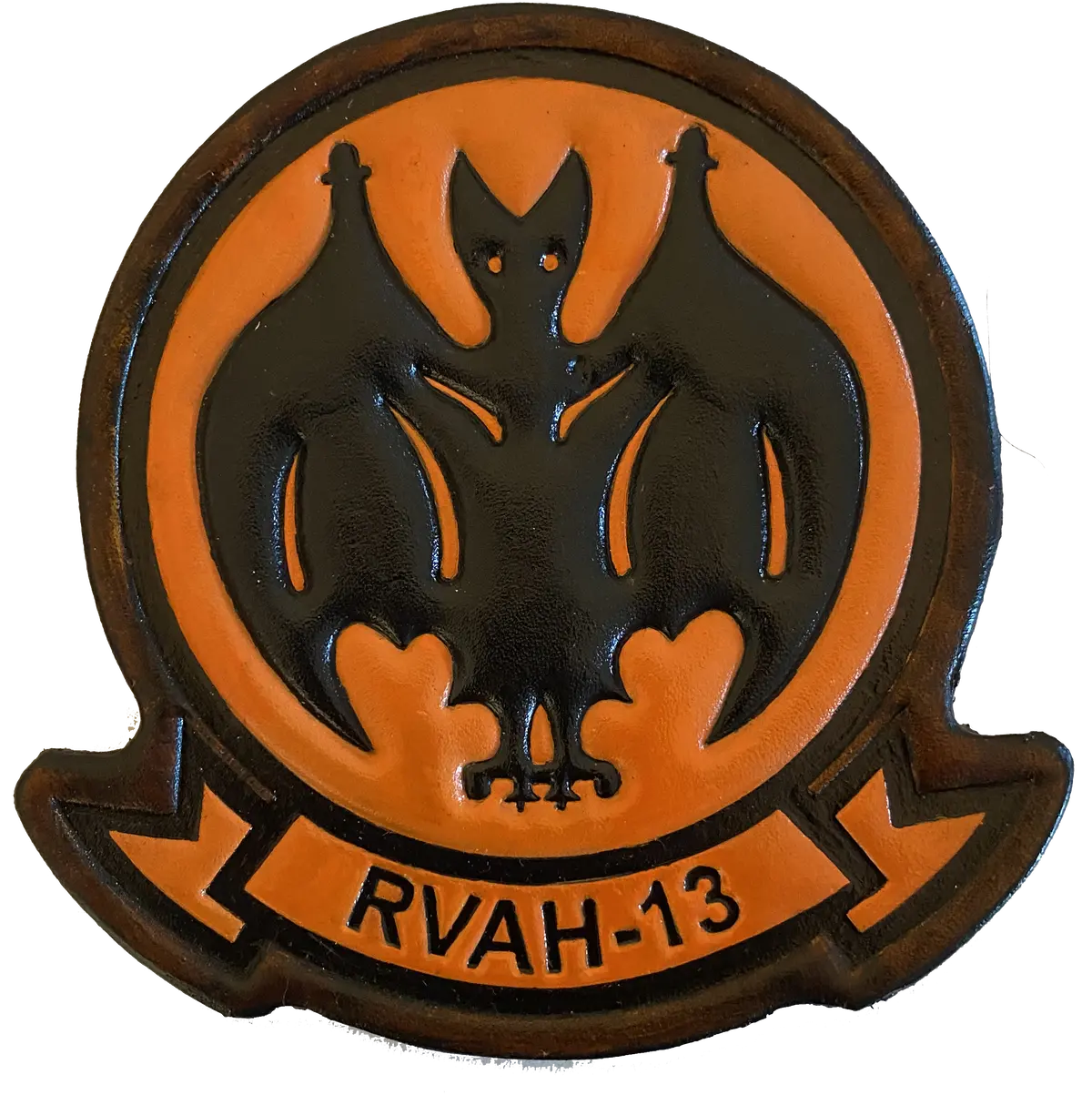 Officially Licensed Us Navy Rvah-13 Bats Leather Squadron Patch 1