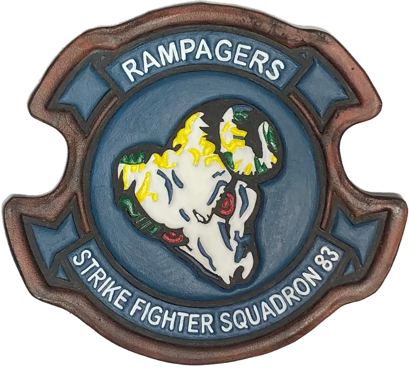 Officially Licensed Us Navy Vfa-83 Rampagers Leather Patches 1