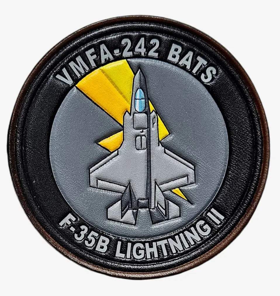 Official Vmfa-242 Bats F-35 Lightning Ii Leather Patch 1