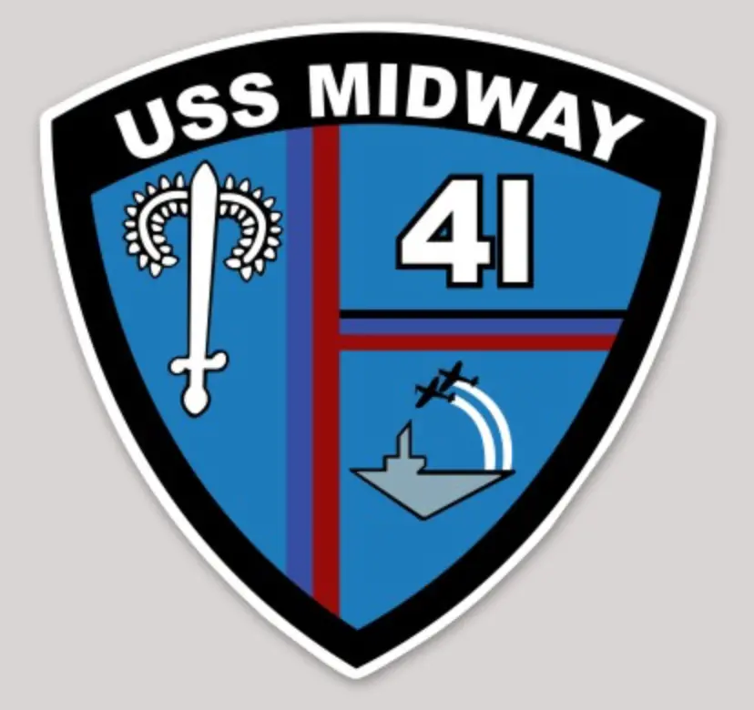 Officially Licensed Us Navy Uss Midway Cv-41 Sticker 1
