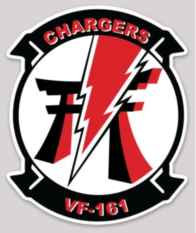 Officially Licensed Us Navy Vf-161 Chargers Sticker 1