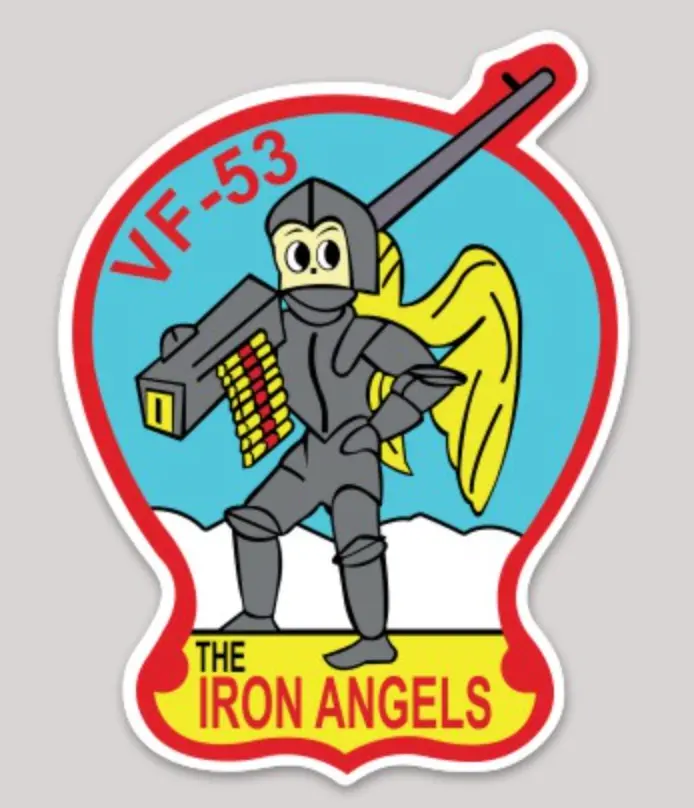 Officially Licensed Us Navy Vf-53 Iron Angels Sticker 1