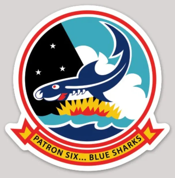 Officially Licensed Us Navy Vp-6 Blue Sharks Sticker 1