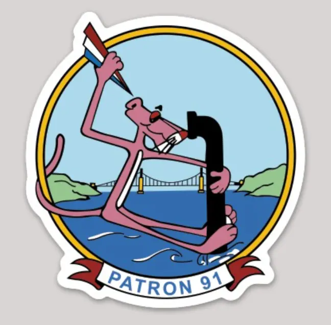 Officially Licensed Us Navy Vp-91 Pink Panther Sticker 1