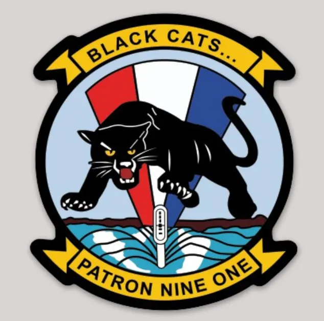Officially Licensed Us Navy Vp-91 Black Cats Sticker 1