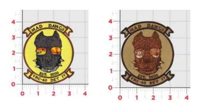 Official Us Navy Vrc-40 Det 4 Mad Dawgs Patches 1