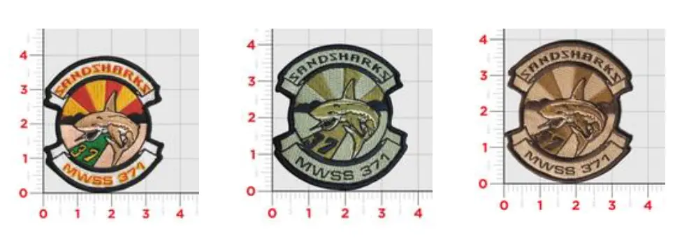 Officially Licensed Usmc Mwss-371 Sandsharks Patch 1