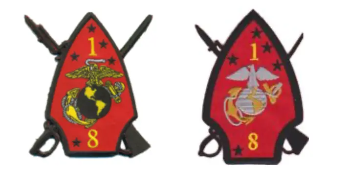 Officially Licensed Usmc 1St Battalion 8Th Marines Patch 1