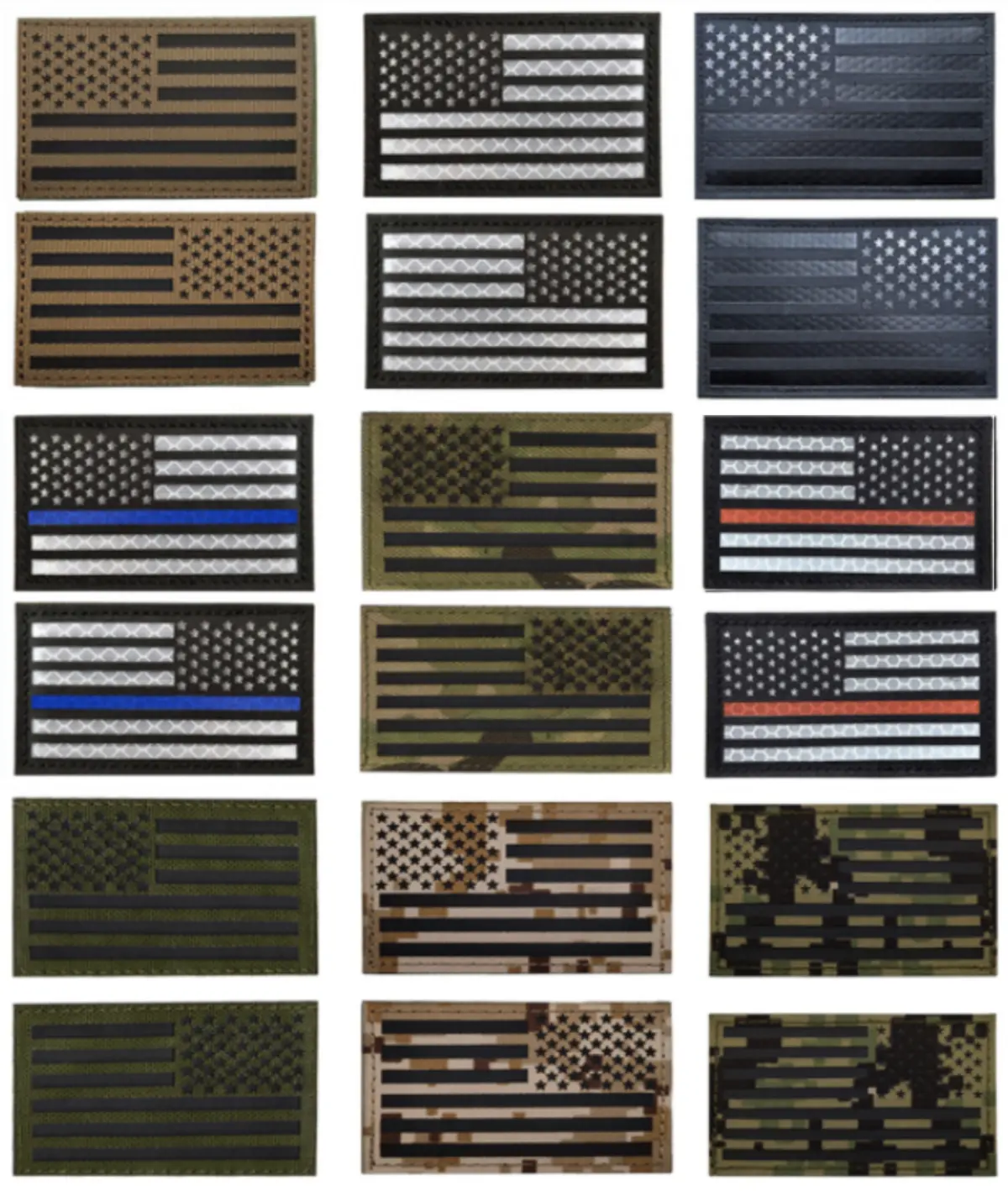 Ir Infrared Us Flag Patches 1