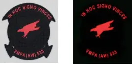 Officially Licensed Usmc Vmfa (Aw)-533 Hawks Pvc Blackout Patch 1