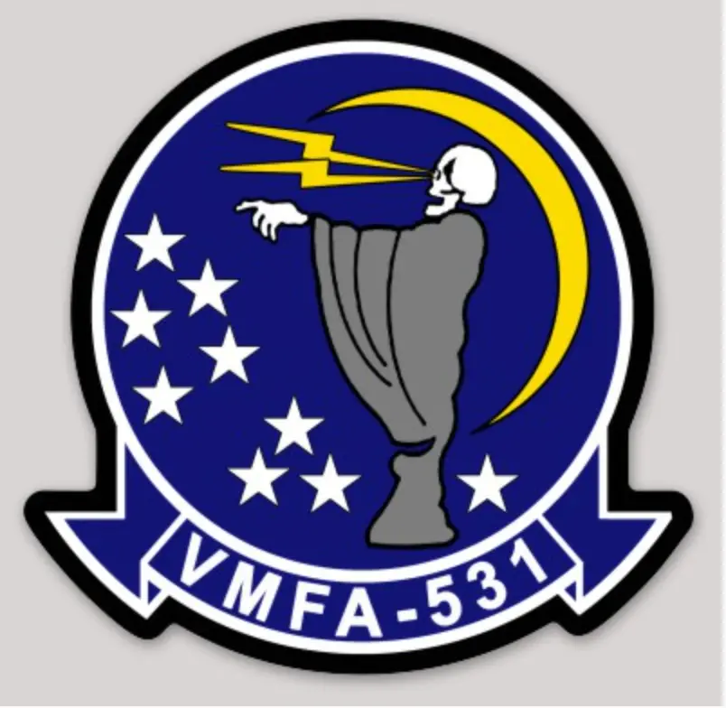 Officially Licensed Usmc Vmfa-531 Grey Ghost Sticker 1