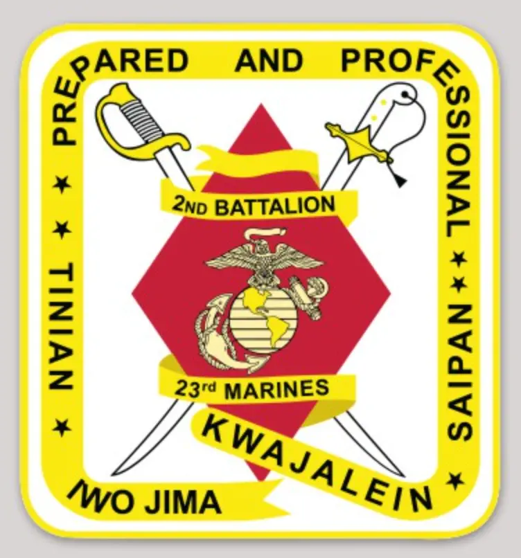 Officially Licensed Usmc 2Nd Bn 23Rd Marines Sticker 1