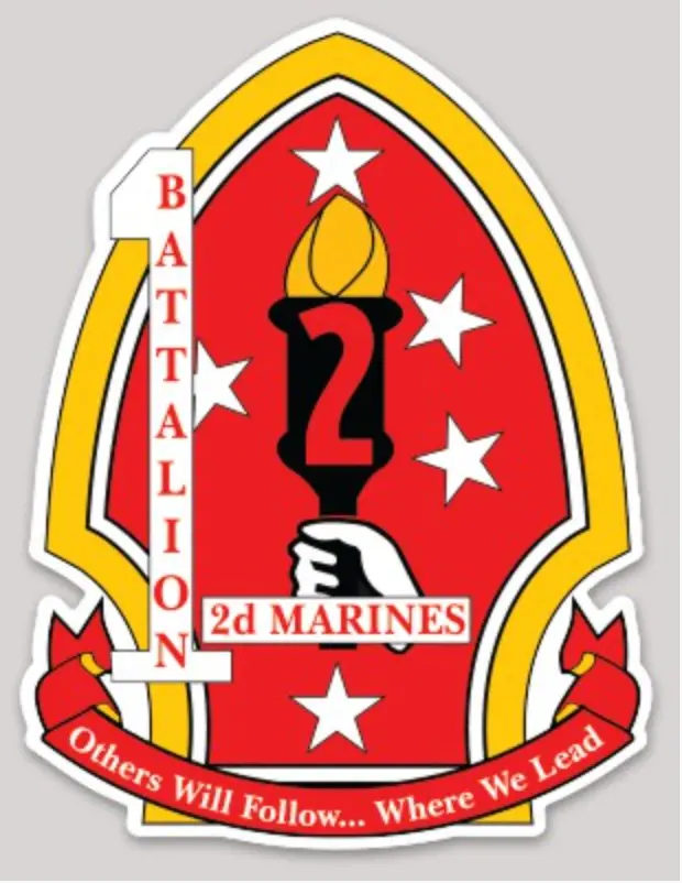 Officially Licensed Usmc 1St Battalion 2Nd Marine Regiment Sticker 1
