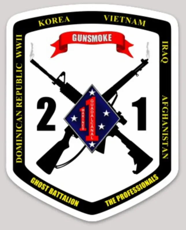 Officially Licensed Usmc 2Nd Bn 1St Marines Gunsmoke Sticker 1