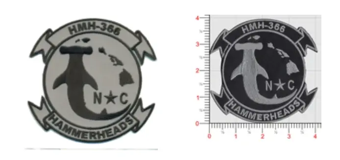 Officially Licensed Usmc Hmh-366 Hammerheads Black/Gray Patch 1