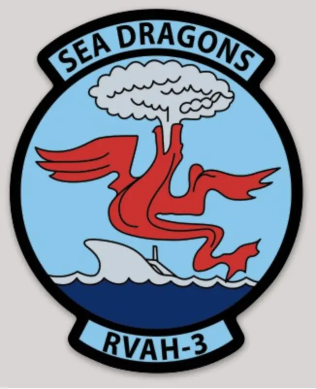Officially Licensed Us Navy Rvah-3 Sea Dragons Squadron Sticker 1