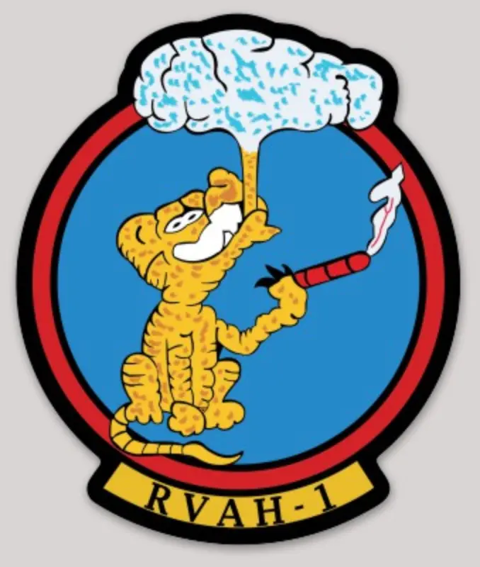 Officially Licensed Us Navy Rvah-1 Smokin' Tigers Squadron Sticker 1