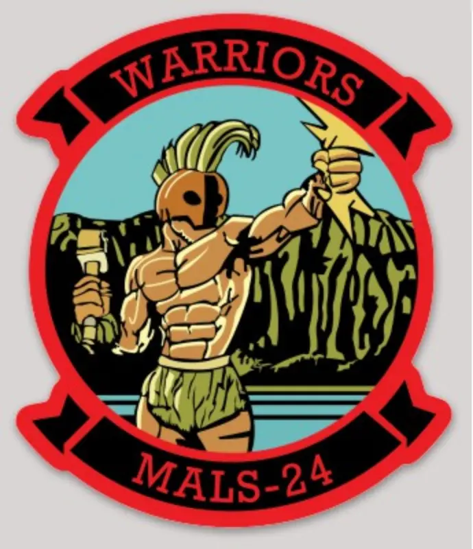 Officially Licensed Usmc Mals-24 Warriors Sticker 1