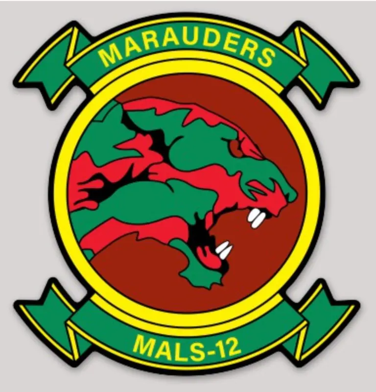 Officially Licensed Usmc Mals-12 Marauders Sticker 1