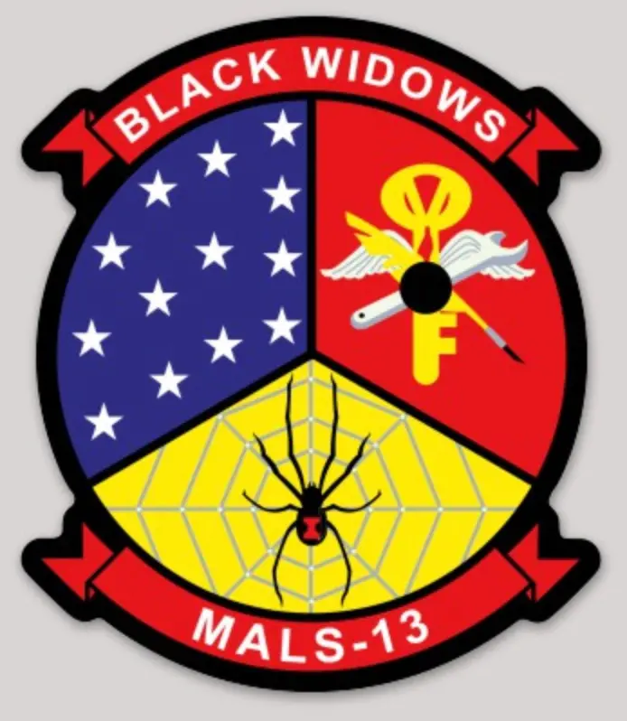 Officially Licensed Usmc Mals-13 Black Widows Sticker 1