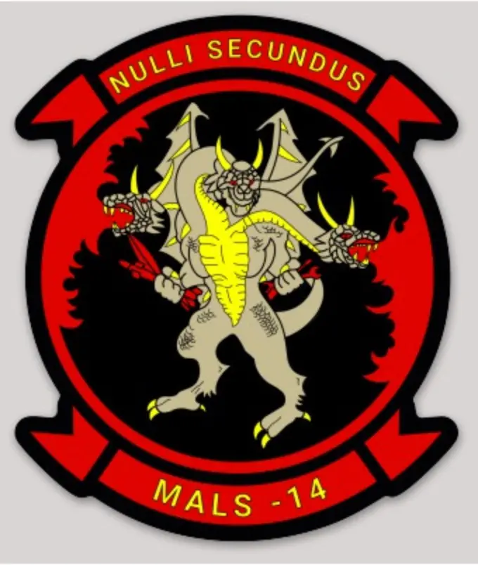 Officially Licensed Usmc Mals-14 Dragons Sticker 1