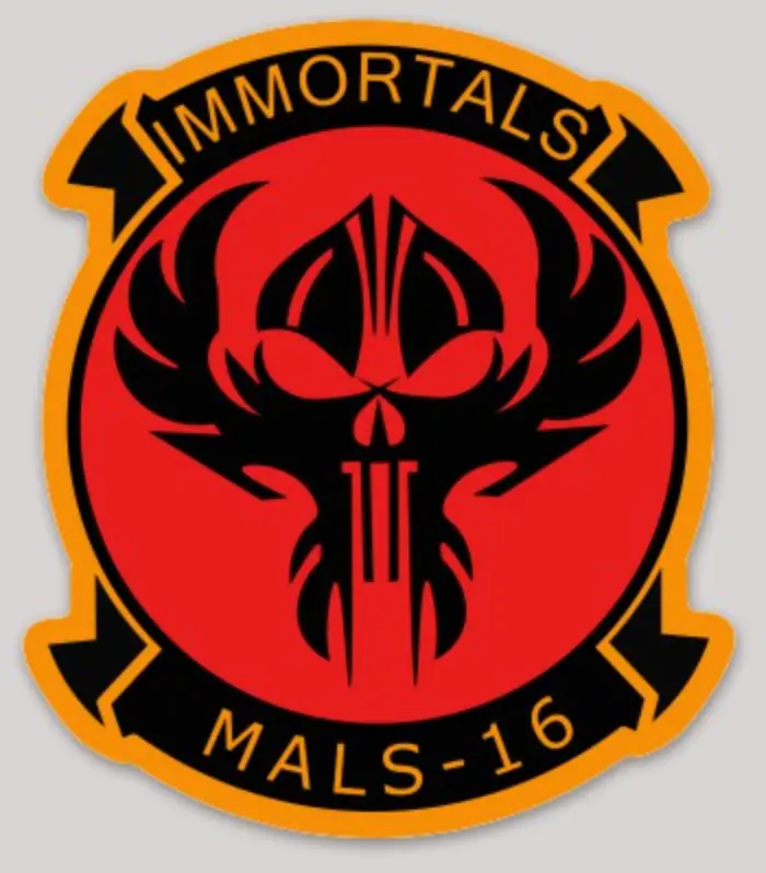 Officially Licensed Usmc Mals-16 Immortals Sticker 1