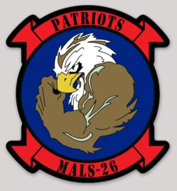 Officially Licensed Usmc Mals-26 Patriots Sticker 1