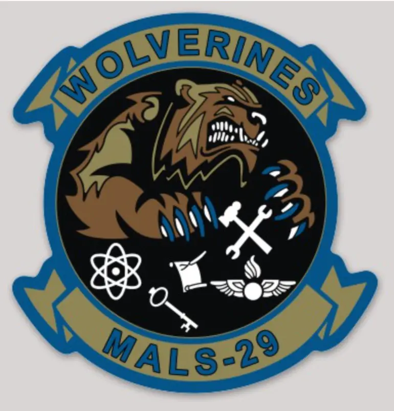 Officially Licensed Usmc Mals-29 Wolverines Sticker 1