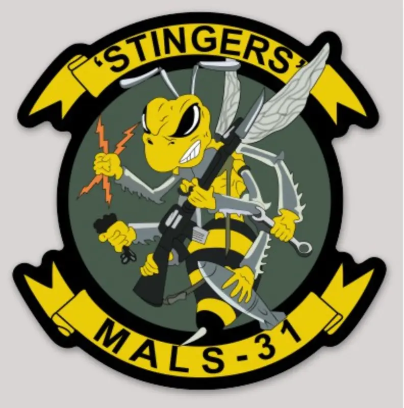 Officially Licensed Usmc Mals-31 Stingers Sticker 1