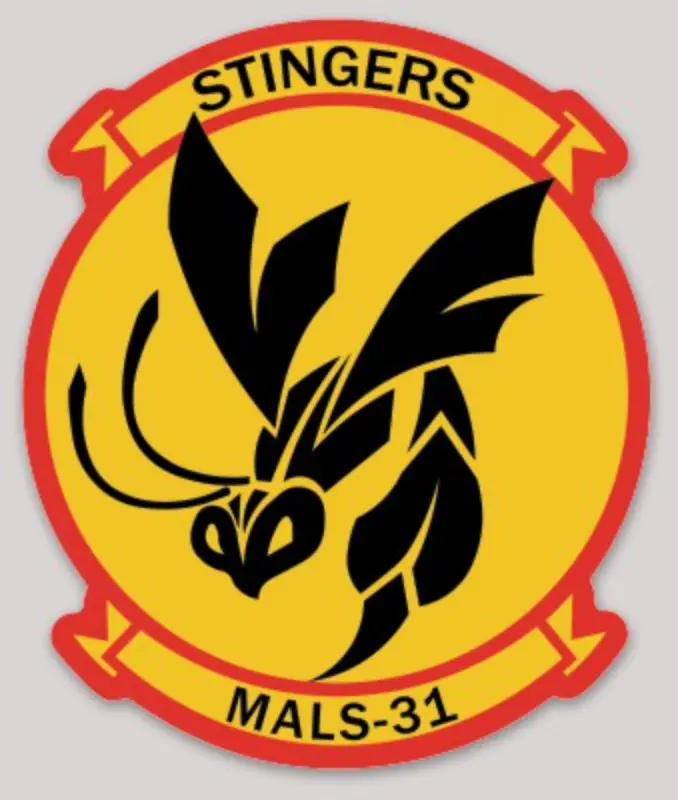 Officially Licensed Usmc Mals-31 Stingers Sticker 1
