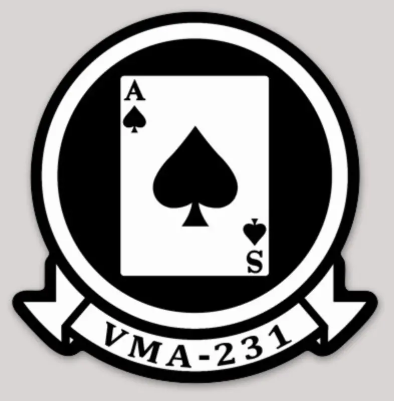 Officially Licensed Usmc Vma-231 Ace Of Spades Squadron Sticker 1