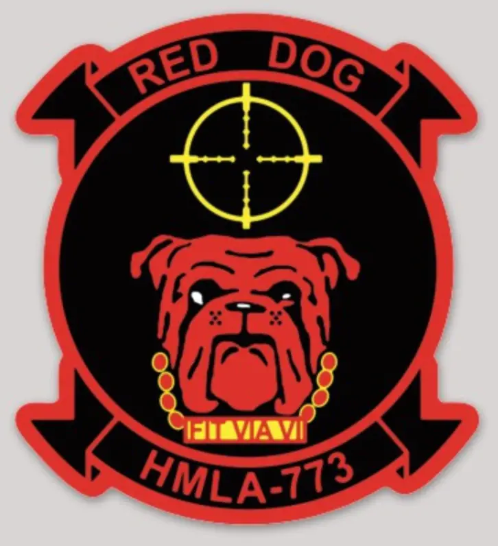 Officially Licensed Usmc  Hmla-773 Red Dogs Sticker 1