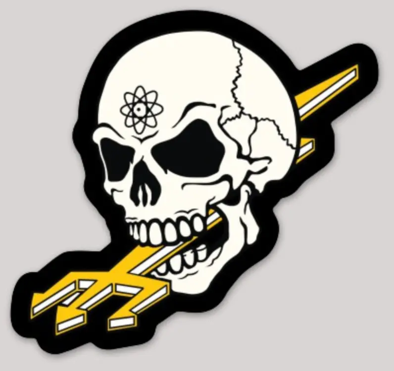 Officially Licensed Us Navy Vaq-133 Wizards Skull Sticker 1